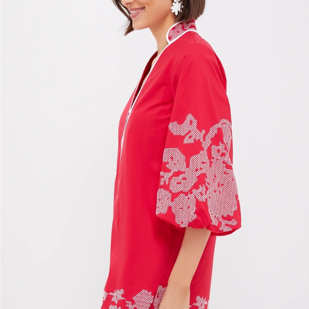 Tuckernuck Red and White Dress Caftan NWT Size S - Picture 6 of 8